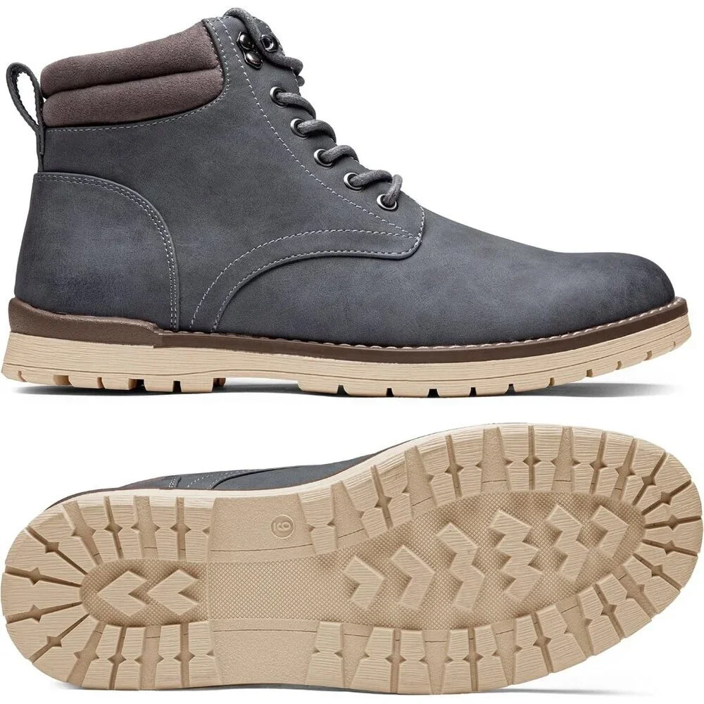 〽️Men's Chukka Hiking Boots Grey Comfortable Waterproof Casual Lace Up Shoes